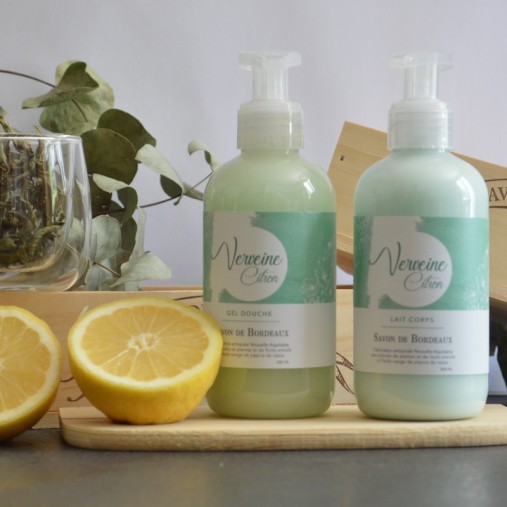 Duo Gel Douche et Lait corps artisanal Verveine Citron 200ml